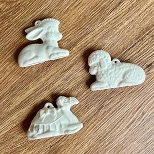 Ceramic Glazed Nativity Animal Ornaments
